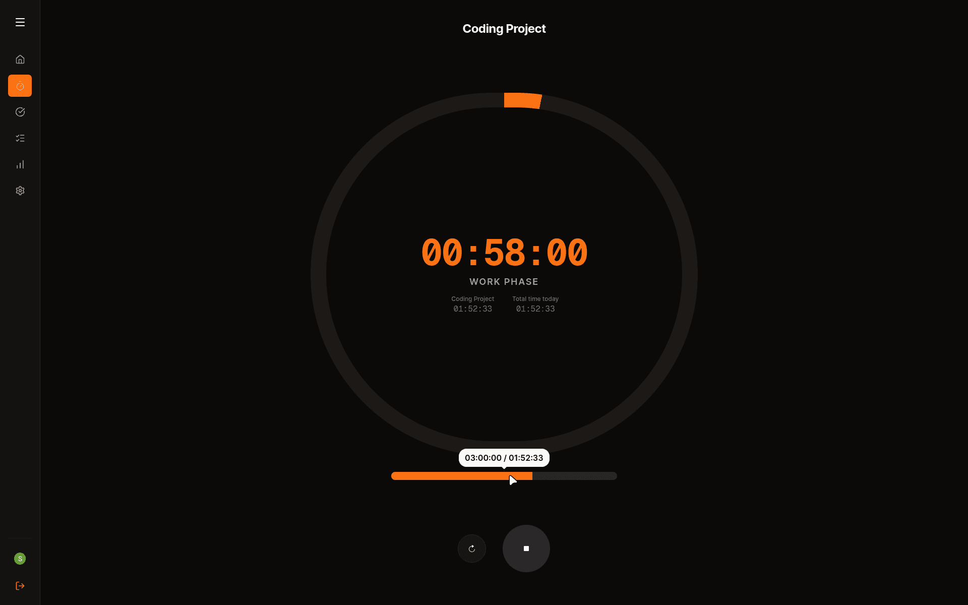 Deep Focus Timer screenshot from OpenPumta